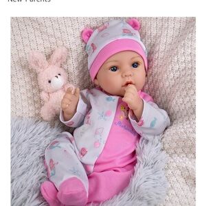 BRAND NEW 18 INCH Adorable Pink Baby Doll with Outfit